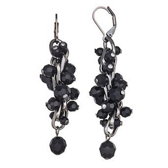 Simply Vera Vera Wang Jet-Tone Beaded Linear Earrings