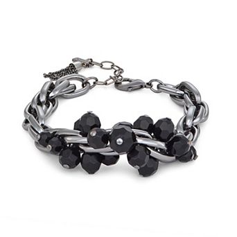 Simply Vera Vera Wang Jet-Tone Beaded Flex Bracelet