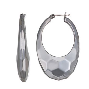 Simply Vera Vera Wang Jet-Tone Click-It Elongated Hoop Earrings