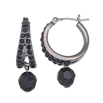 Simply Vera Vera Wang Jet-Tone Drop Hoop Earrings