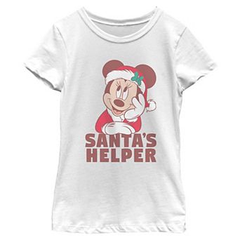 Girls Disney’s Minnie Mouse Santa's Helper Short Sleeve Graphic Tee