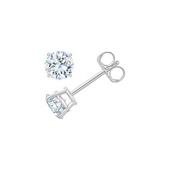 Always Mine 10k Gold 1/2 Carat T.W. GSI Certified Diamond Solitaire Stud Earrings