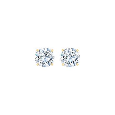 Always Mine 10k Gold 1/2 Carat T.W. GSI Certified Diamond Stud Earrings