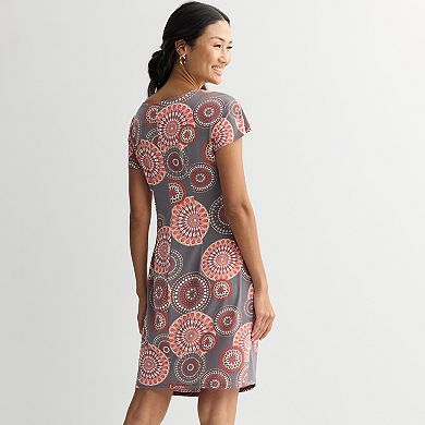 Petite Robbie Bee Medallion Print Sarong Dress