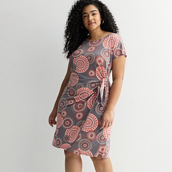 Plus Size Robbie Bee Medallion Print Sarong Dress