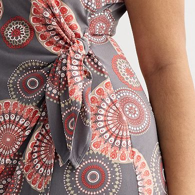 Plus Size Robbie Bee Medallion Print Sarong Dress