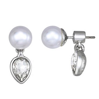 Simply Vera Vera Wang Simulated Stone & Simulated Pearl Front Back Earrings