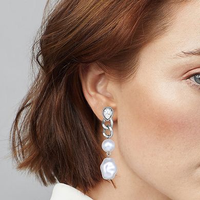 Simply Vera Vera Wang Simulated Stone & Simulated Pearl Linear Post Earrings