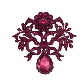 Simply Vera Vera Wang Burgundy Bow Simulated Stone Pin