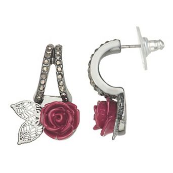 Simply Vera Vera Wang 13 mm Hoop Flower Drop Earrings