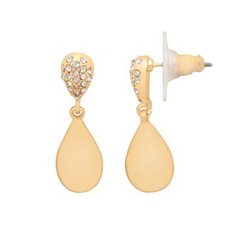 LC Lauren Conrad Gold Tone Double Teardrop Earrings
