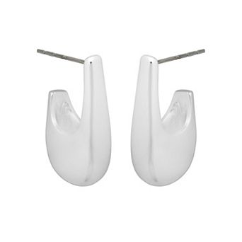 LC Lauren Conrad Silver Tone Bold Metal Hoop Earrings