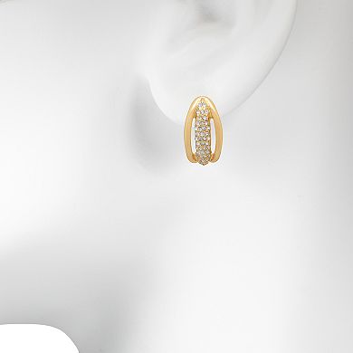 LC Lauren Conrad Gold Tone Triple Row Hoop Earrings