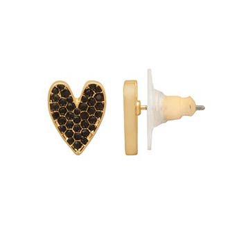 LC Lauren Conrad Gold Tone Heart Stud Earrings
