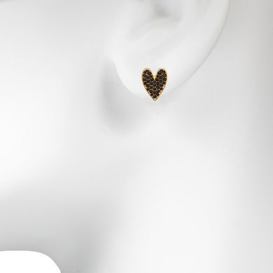 LC Lauren Conrad Gold Tone Heart Stud Earrings