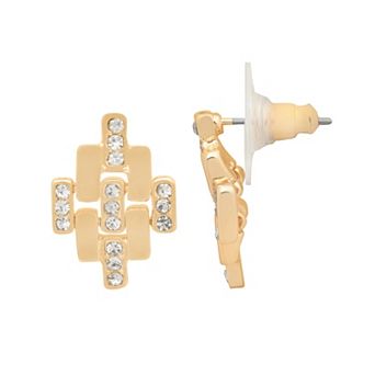 LC Lauren Conrad Gold Tone Art Deco Drop Earrings