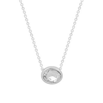 LC Lauren Conrad Silver Tone Sparkle Pendant Necklace