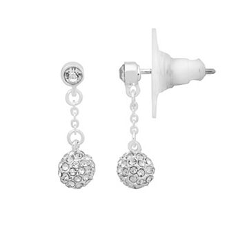 LC Lauren Silver Tone Conrad Drop Chain Earrings