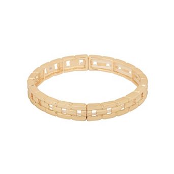 LC Lauren Conrad Gold Tone Link Statement Stretch Bracelet