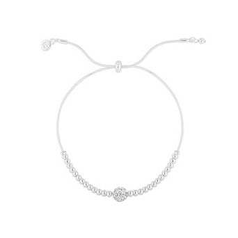 LC Lauren Conrad Silver Tone Pull Tie Bracelet with Simulated Gemstone Accent