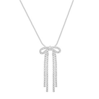 LC Lauren Conrad Silver Tone Bow Pendant Necklace