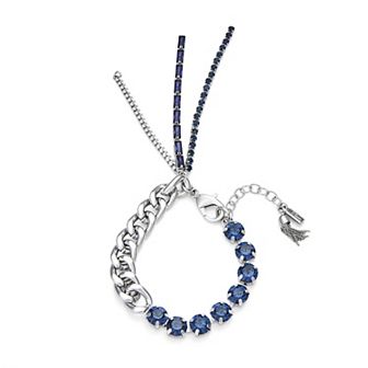 Simply Vera Vera Wang Silver Tone Blue Simulated Stone Flex Bracelet