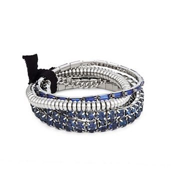 Simply Vera Vera Wang 4 pc Silver Tone Blue Simulated Stone Stretch Bracelet Set