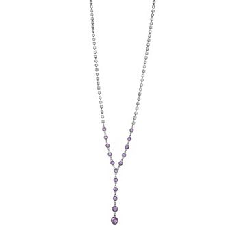 Simply Vera Vera Wang Silver Tone Purple & Clear Crystal Y-Necklace