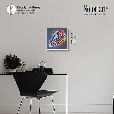 Notoriart Colorful Lights Sneaker Canvas Print Wall Art