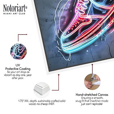 Notoriart Colorful Lights Sneaker Canvas Print Wall Art