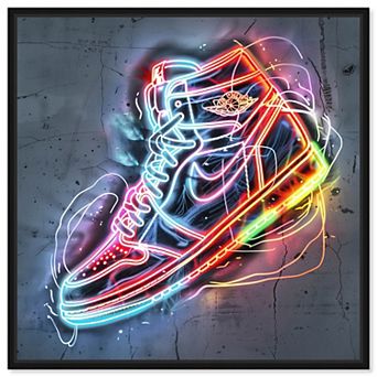 Notoriart Colorful Lights Sneaker Canvas Print Wall Art