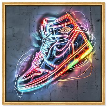 Notoriart Colorful Lights Sneaker Canvas Print Wall Art