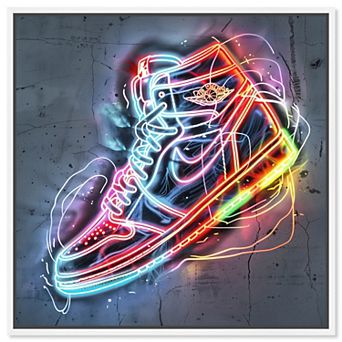 Notoriart Colorful Lights Sneaker Canvas Print Wall Art