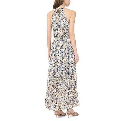 msk formal dresses MSK Women's Sleeveless Pleated Foil Necklace Gown, Gold, 10