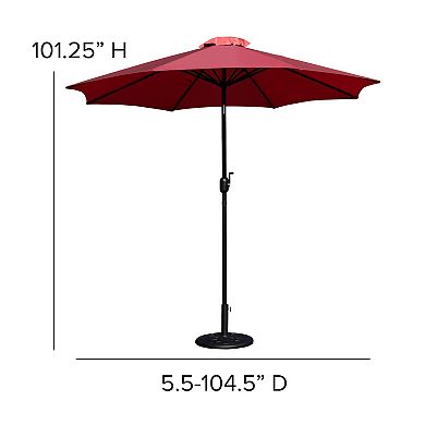 Flash Furniture Bundled Set - 9 FT Round Umbrella & Universal Cement Waterproof Base