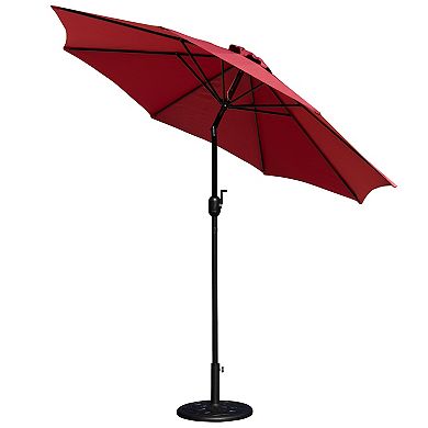 Flash Furniture Bundled Set - 9 FT Round Umbrella & Universal Cement Waterproof Base