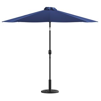 Flash Furniture Bundled Set - 9 FT Round Umbrella & Universal Cement Waterproof Base