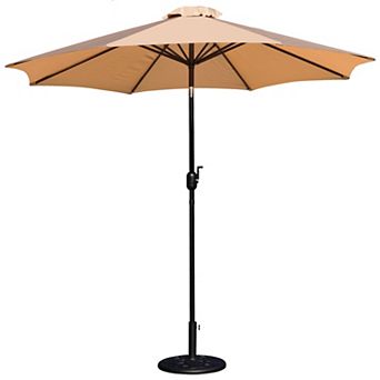 Flash Furniture Bundled Set - 9 FT Round Umbrella & Universal Cement Waterproof Base