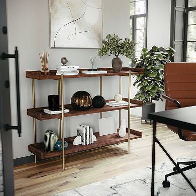 Martha Stewart Storage Display Bookcase with Vertical Steel Support Posts