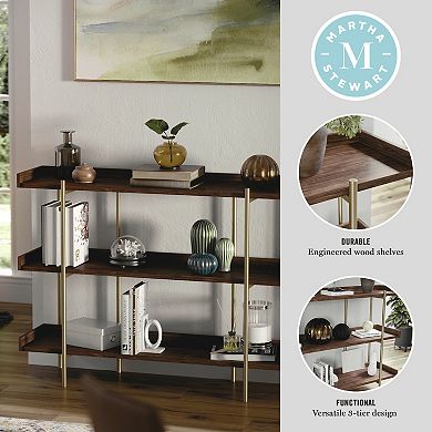 Martha Stewart Storage Display Bookcase with Vertical Steel Support Posts