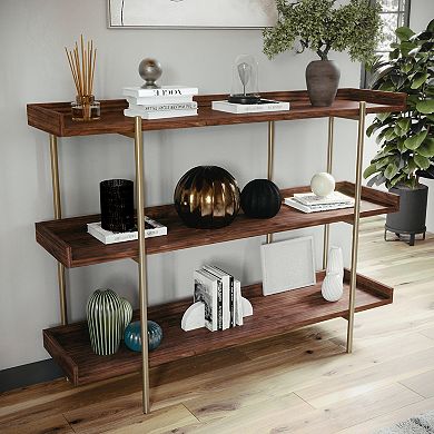 Martha Stewart Storage Display Bookcase with Vertical Steel Support Posts