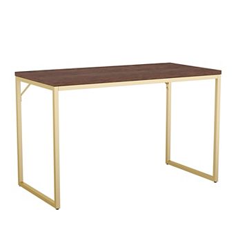 Martha Stewart Wood Grain Parsons Desk with Metal Frame