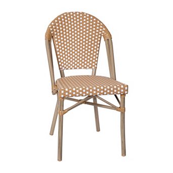 Flash Furniture All-Weather Commercial Paris Chair with Rattan Print Aluminum Frame