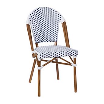 Flash Furniture All-Weather Commercial Paris Chair with Rattan Print Aluminum Frame