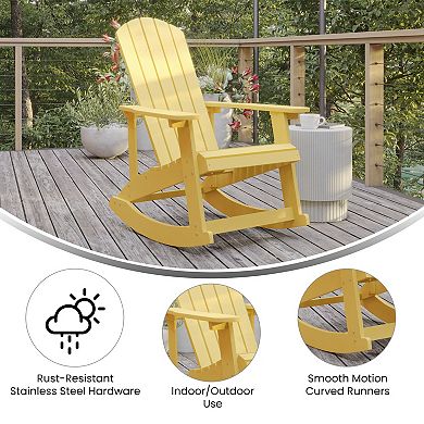 Flash Furniture Adirondack Poly Resin Rocking Chairs for Indoor/Outdoor Use - 2 Pack