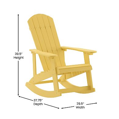 Flash Furniture Adirondack Poly Resin Rocking Chairs for Indoor/Outdoor Use - 2 Pack