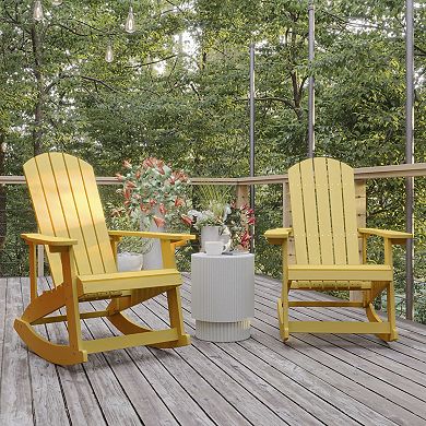 Flash Furniture Adirondack Poly Resin Rocking Chairs for Indoor/Outdoor Use - 2 Pack