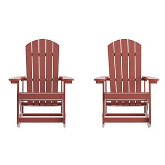 Flash Furniture Adirondack Poly Resin Rocking Chairs for Indoor/Outdoor Use - 2 Pack
