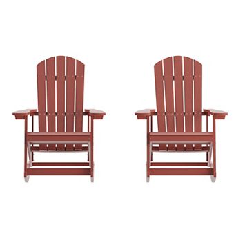 Flash Furniture Adirondack Poly Resin Rocking Chairs for Indoor/Outdoor Use - 2 Pack