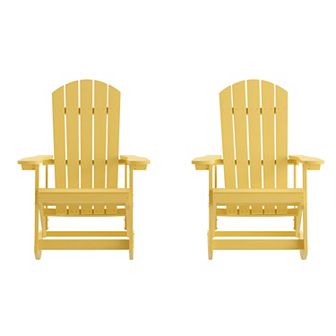 Flash Furniture Adirondack Poly Resin Rocking Chairs for Indoor/Outdoor Use - 2 Pack
